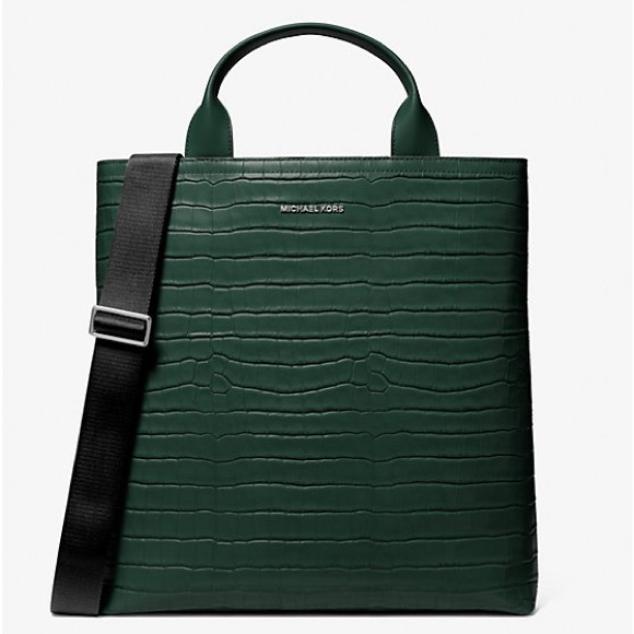 NWT Michael kors Hudson Crocodile Embossed Leather Tote Bag - Picture 1 of 14